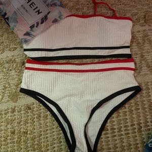 Shein red white and blue bathing suit Clearance
